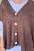 Made in Italy Hush Button Knit Waistcoat Coffee Bean